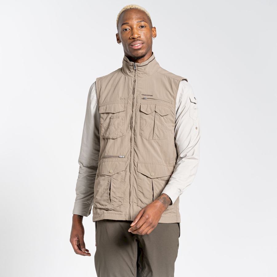 Beige Craghoppers NosiLife Adventure II Men's Gilets | DDG6335JI