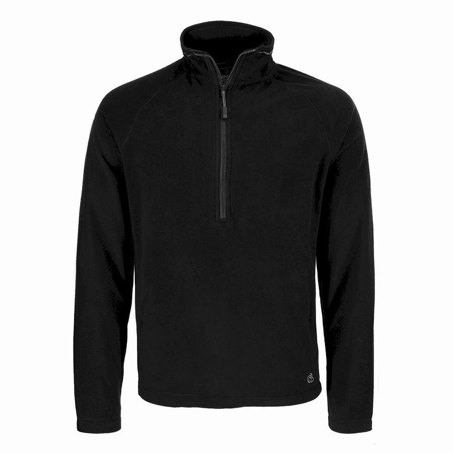 Black Craghoppers Expert Corey 200 Half Zip Men's Sweaters | XZI3918VB