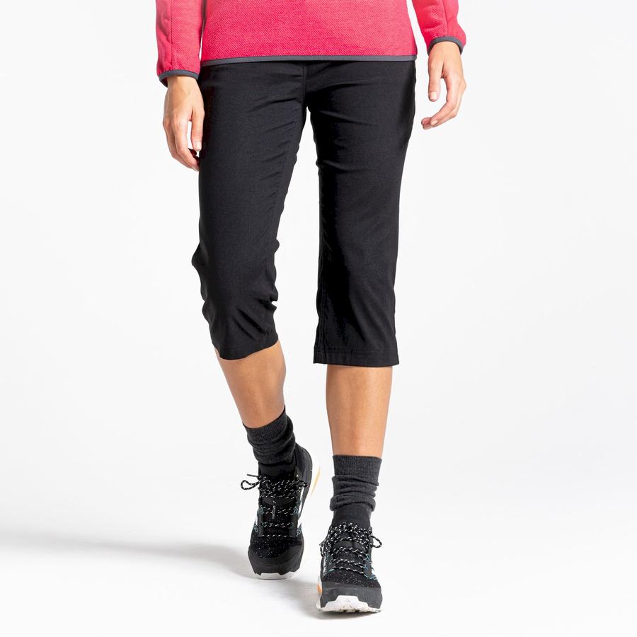 Black Craghoppers Kiwi Pro II Crop Women's Trousers | GSK9284FX