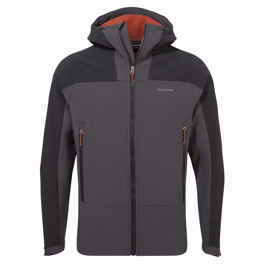 Black Craghoppers Tripp Hooded Men's Jackets | DBH9723IN