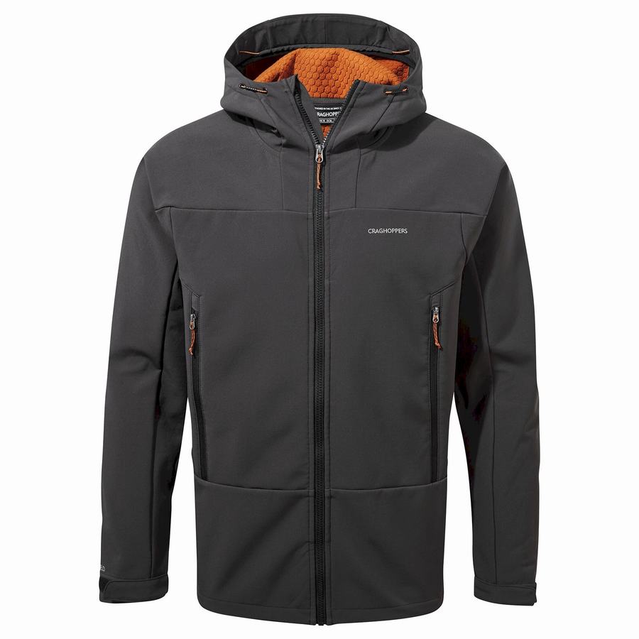 Black Craghoppers Tripp Hooded Men's Jackets | FNW4274MQ