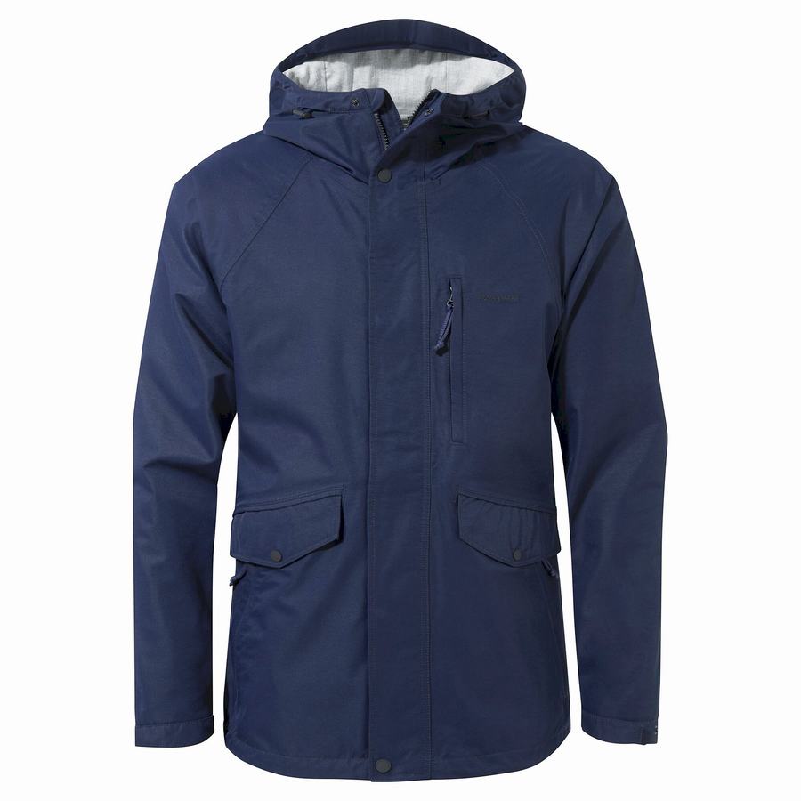 Blue Navy Craghoppers Cove Men's Jackets | JEP3143ZG