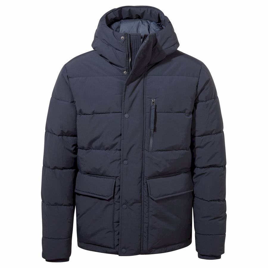 Blue Navy Craghoppers Dunbeath Insulated Hooded Men's Jackets | PBB2068OX