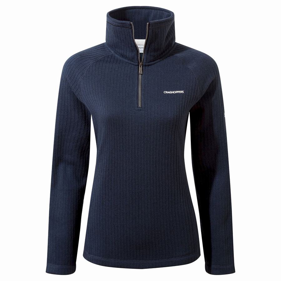 Blue Navy Craghoppers Eveline Half Zip Women's Sweaters | TXZ8818EB