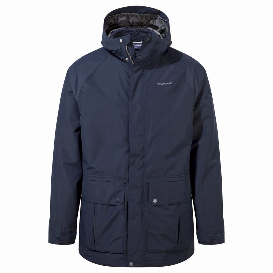 Blue Navy Craghoppers Milford 3 In 1 Men's Jackets | THM797ZZ