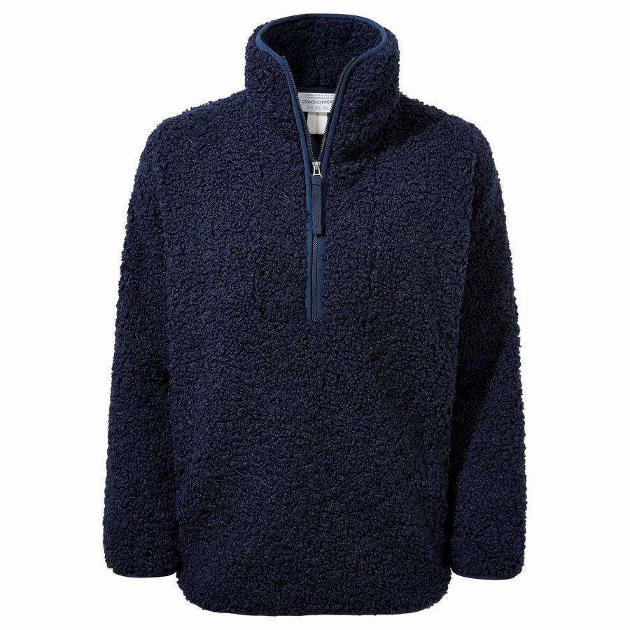 Blue Navy Craghoppers Orlena Half Zip Women's Sweaters | TIU6032CB