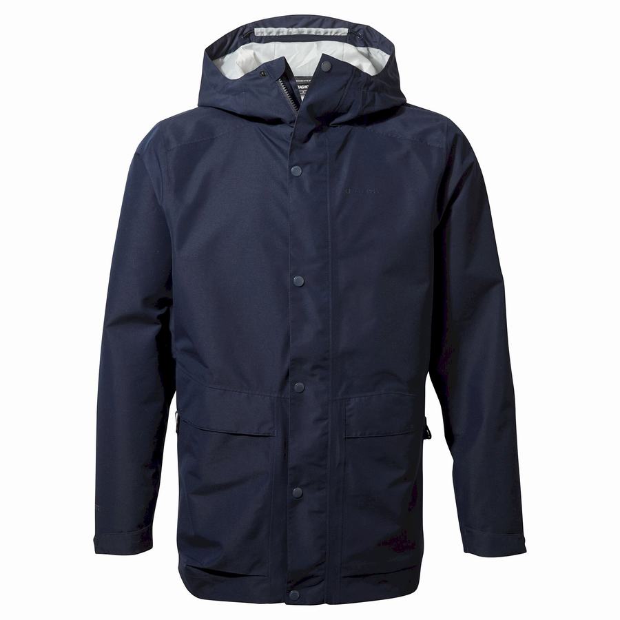 Blue Navy Craghoppers Talo GORE-TEX Men's Jackets | HLW4959BL