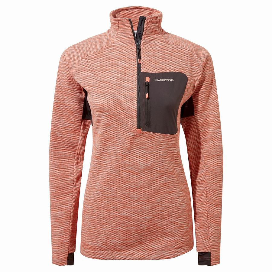 Coral Craghoppers Trina Half Zip Women's Sweaters | IXO31UD