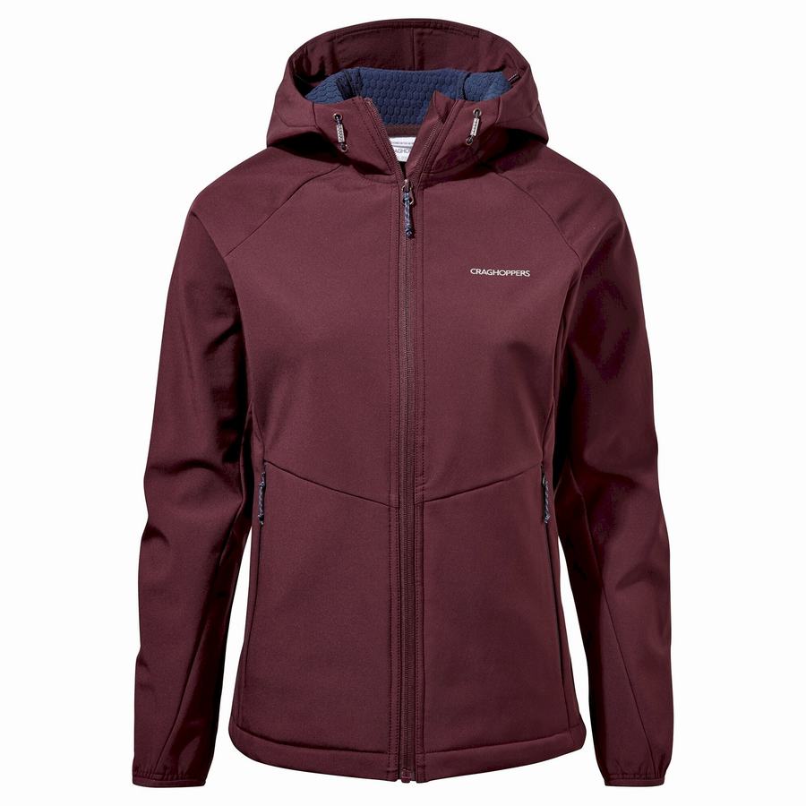 Dark Red Craghoppers Kalti Weatherproof Hooded Women's Jackets | YVK856FB