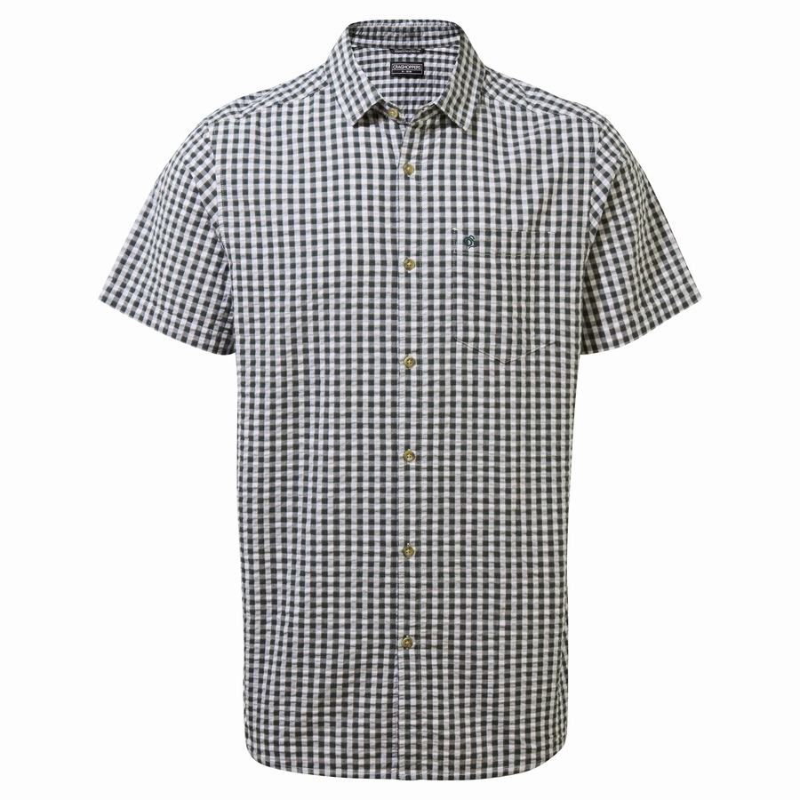 Green Craghoppers Centro Short Sleeved Men's Shirts | UNN8890VY