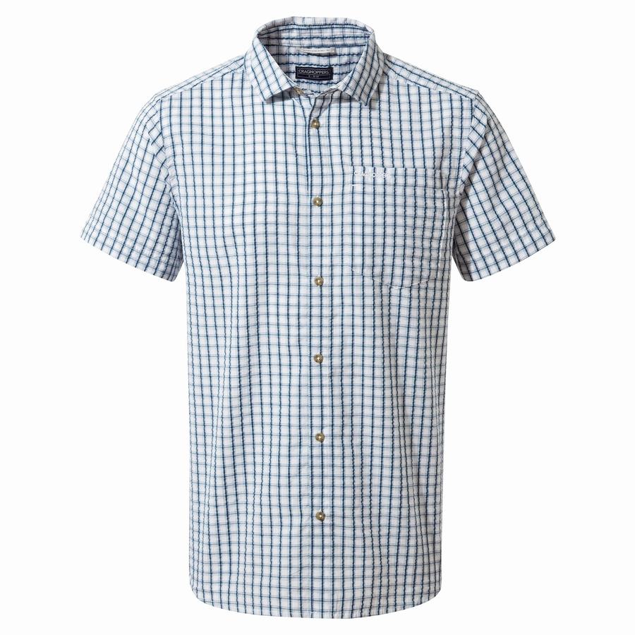 Green Craghoppers Dawson Short Sleeved Men's Shirts | IOZ589YK