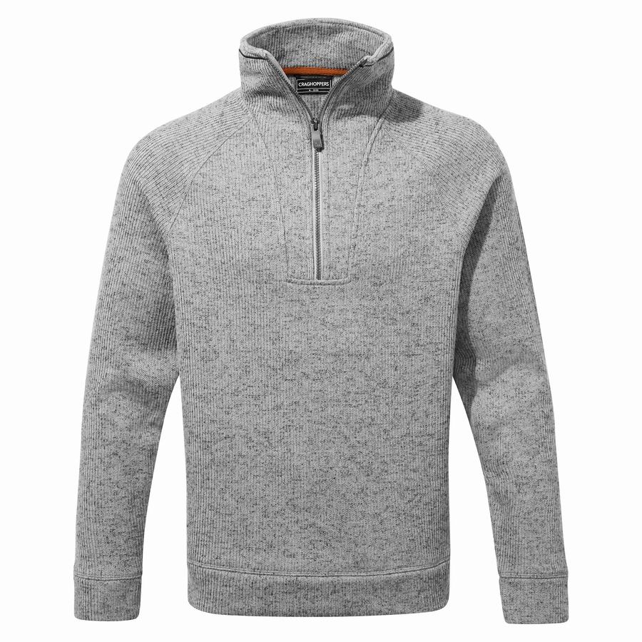 Grey Craghoppers Logan Half Zip Men's Sweaters | SXI5273IH