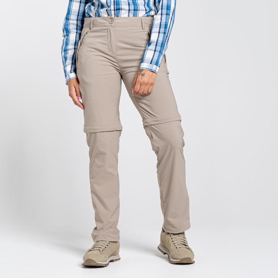 Light Brown Craghoppers NosiLife Pro II Women's Trousers | FYQ4444UB