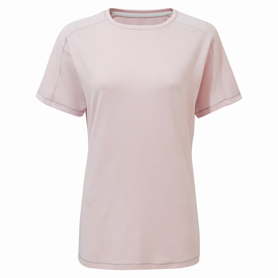 Pink Craghoppers Dynamic Short Sleeved Women's T-Shirts | CYJ7179YZ