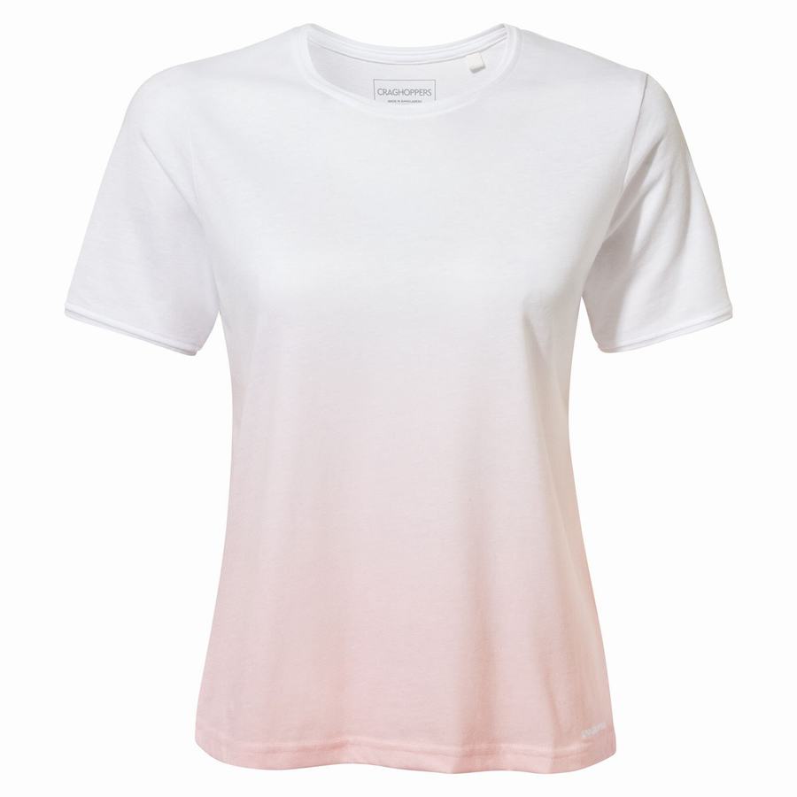 Pink Craghoppers Ilyse Short Sleeved Women's T-Shirts | MSY1278NS