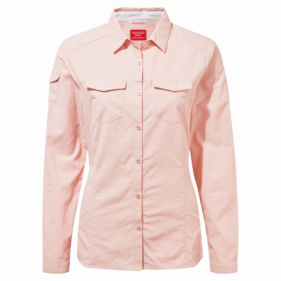 Pink Craghoppers NosiLife Adventure II Long Sleeved Women's Shirts | XOG8598SI