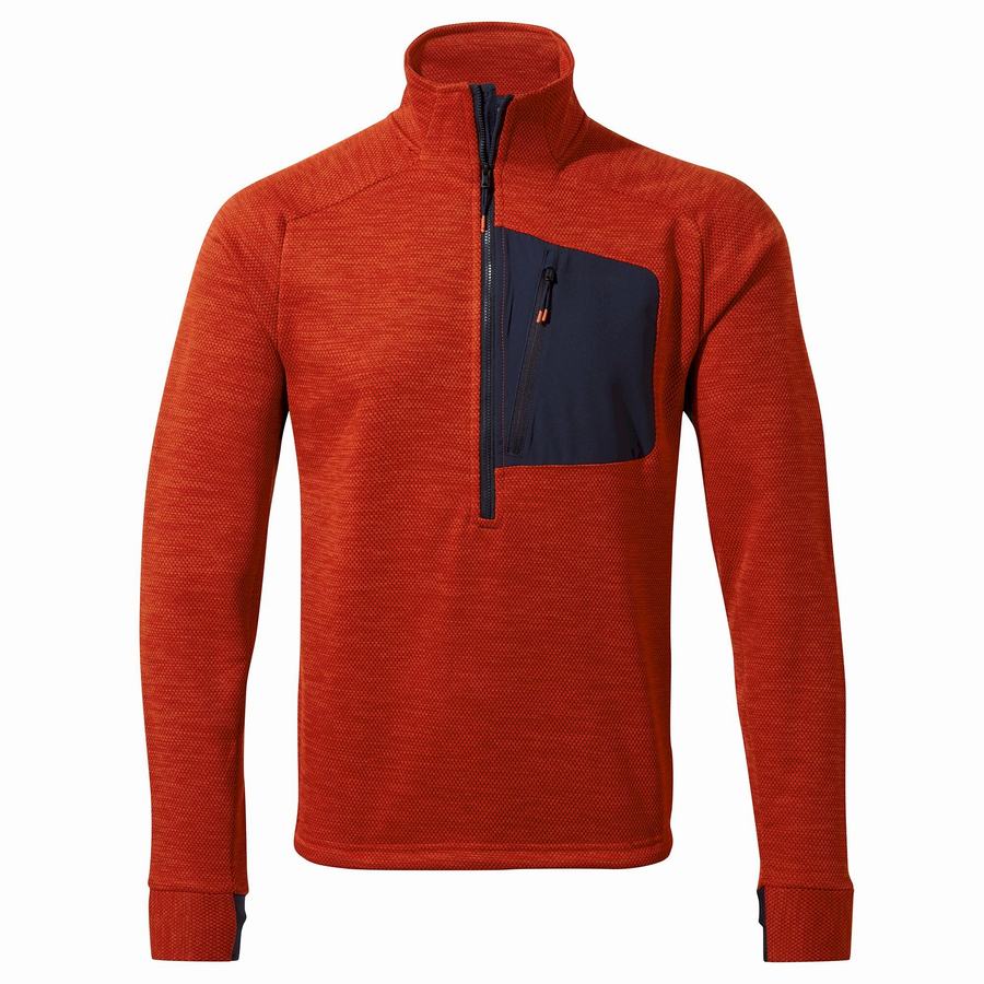 Red Craghoppers Tarbert Half Zip Men's Sweaters | OXL6563CH