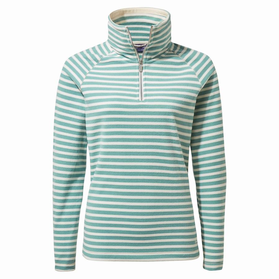 Stripes Craghoppers Natalia Half Zip Women's Sweaters | CBH806PA