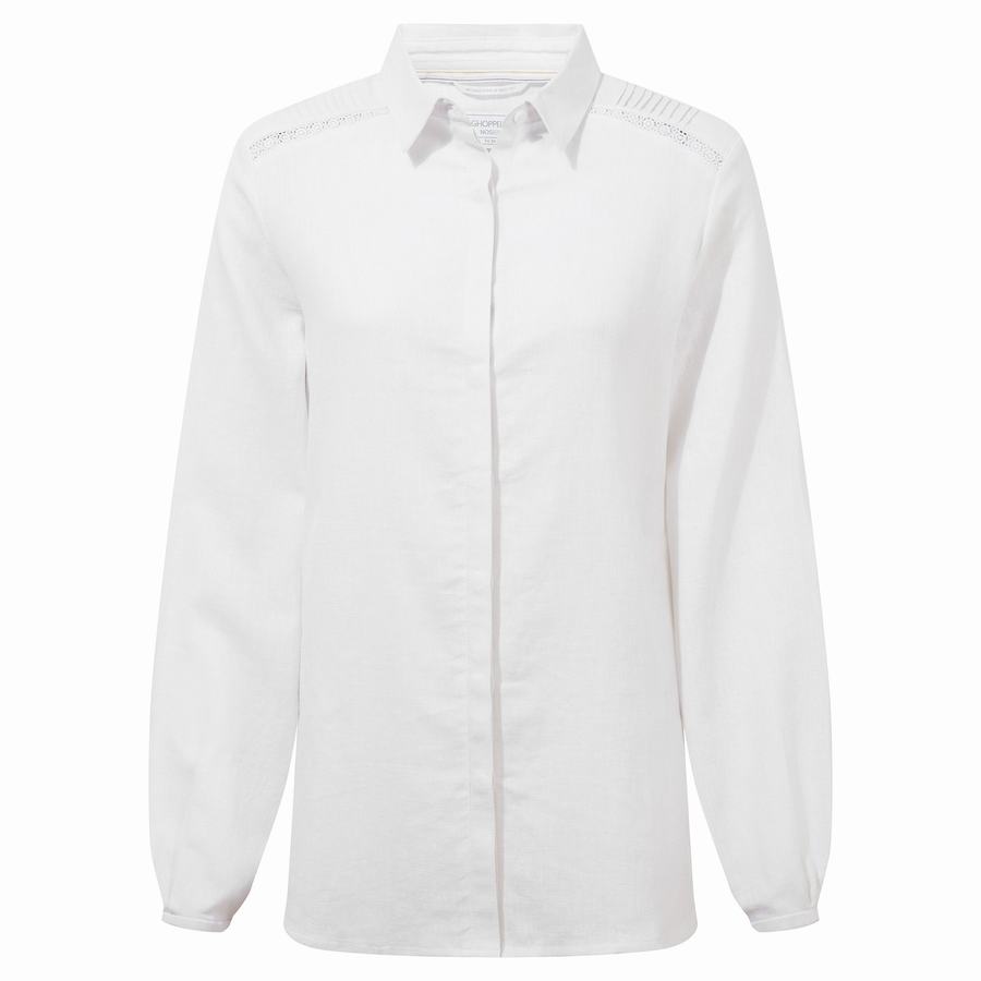 White Craghoppers Nosibotanical Bralio Women's Shirts | THK9483JI