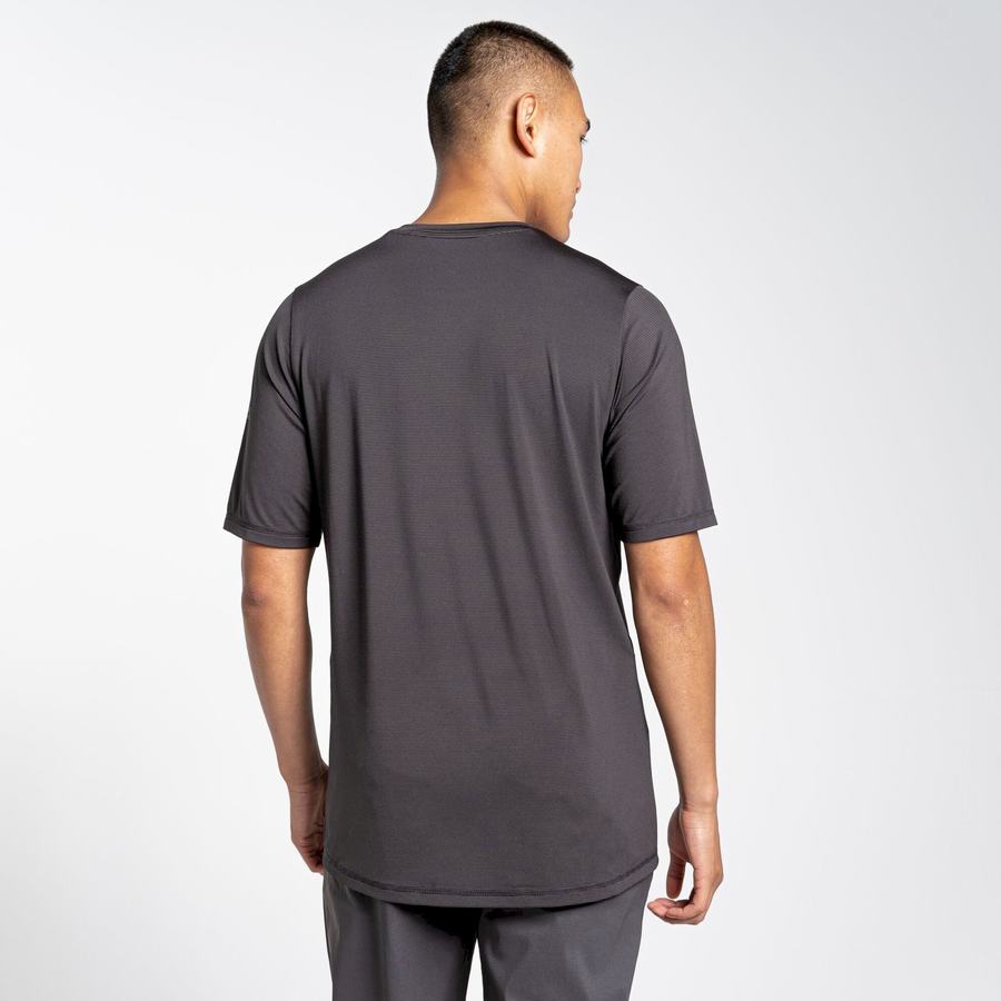 Black Craghoppers Belardo Short Sleeved Men's T-Shirts | IUW5653MH