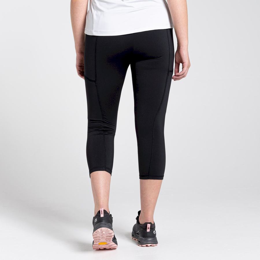 Black Craghoppers Dynamic Cropped Women's Leggings | QIQ3785WK