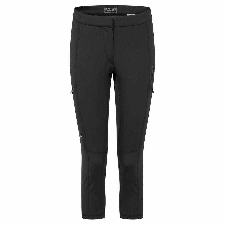 Black Craghoppers Dynamic Cropped Women's Leggings | QIQ3785WK