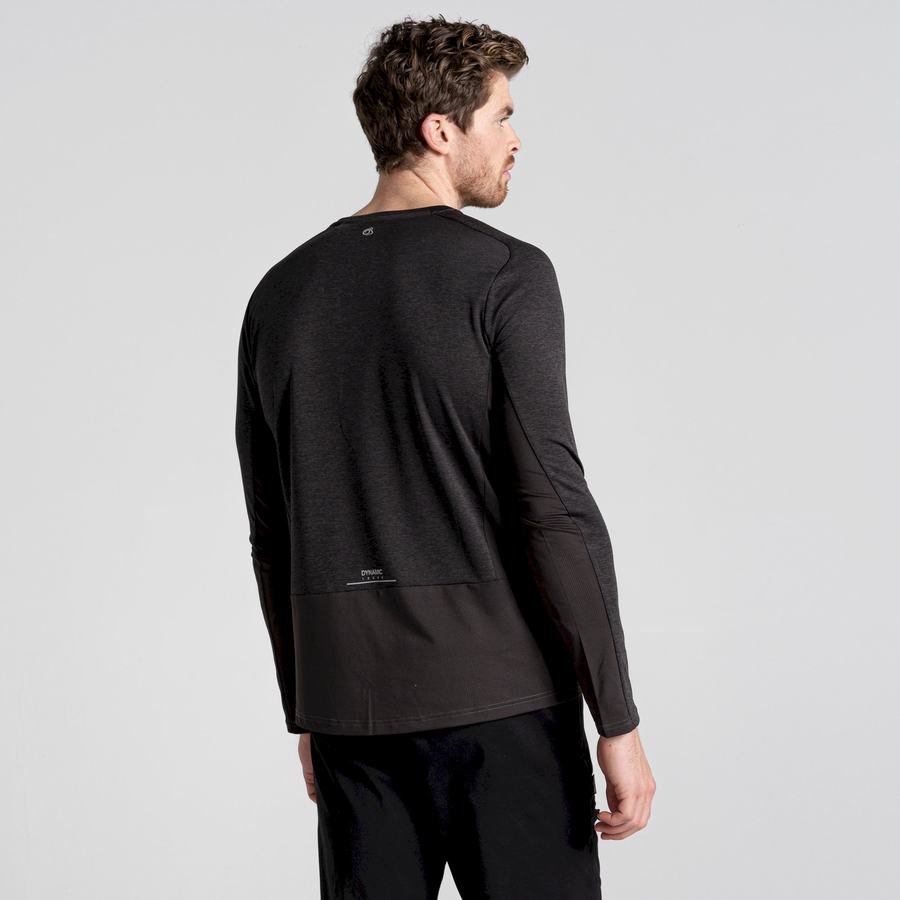 Black Craghoppers Dynamic Pro Long Sleeved Men's T-Shirts | WBS5297WA