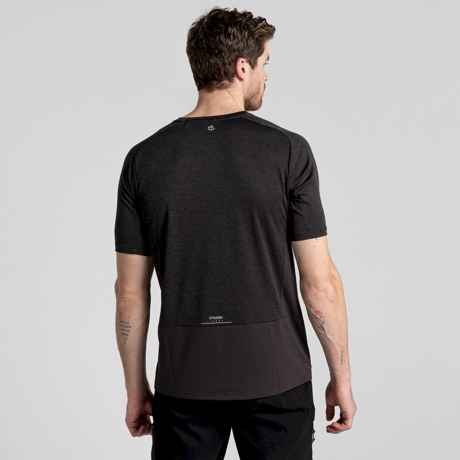 Black Craghoppers Dynamic Pro Short Sleeved Men's T-Shirts | DGJ1281SL