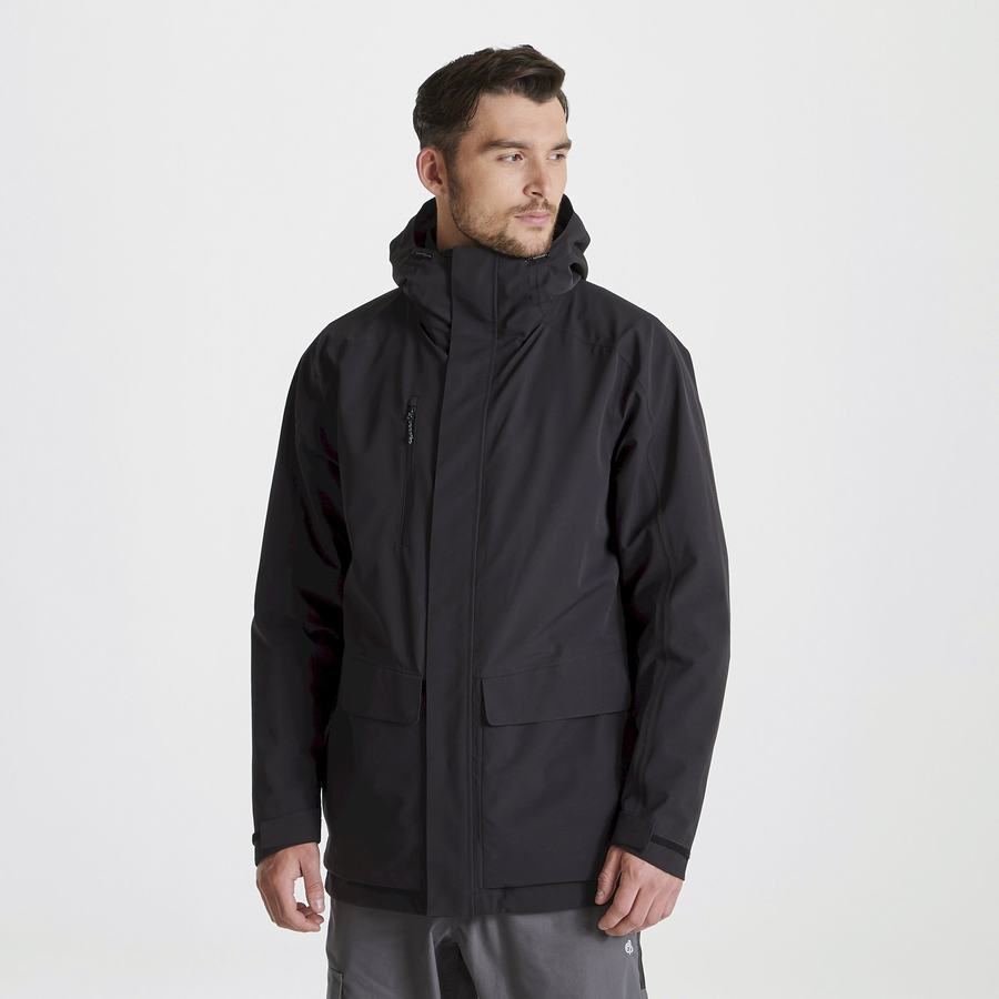 Black Craghoppers Expert Kiwi Pro Stretch 3in1 Men's Jackets | YLS5013NU