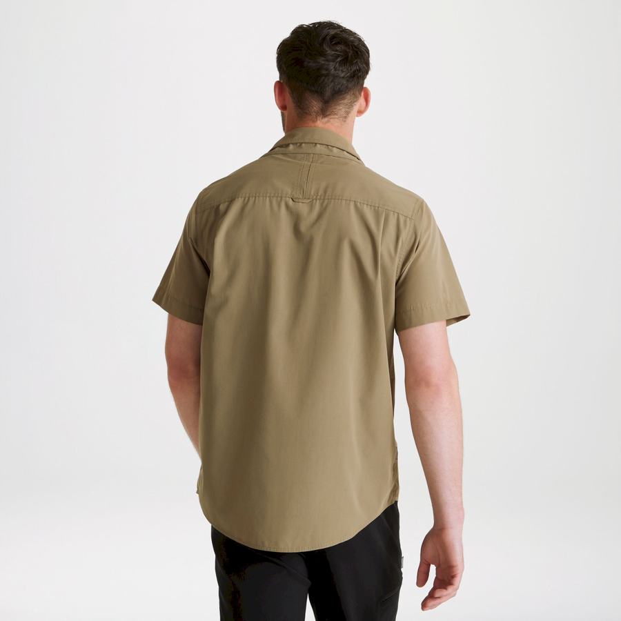 Black Craghoppers Expert Kiwi Short Sleeved Men's Shirts | IDQ5547AS