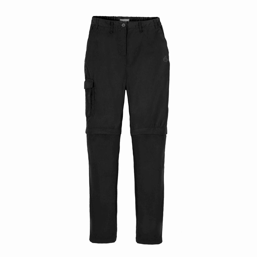 Black Craghoppers Expert Kiwi Women's Trousers | LYA9428GE