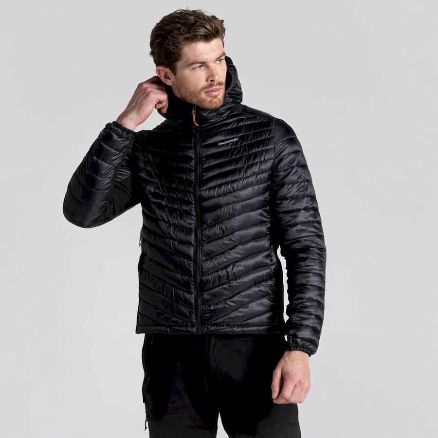 Black Craghoppers ExpoLite Insulated Hooded Men's Jackets | KKM5929FE