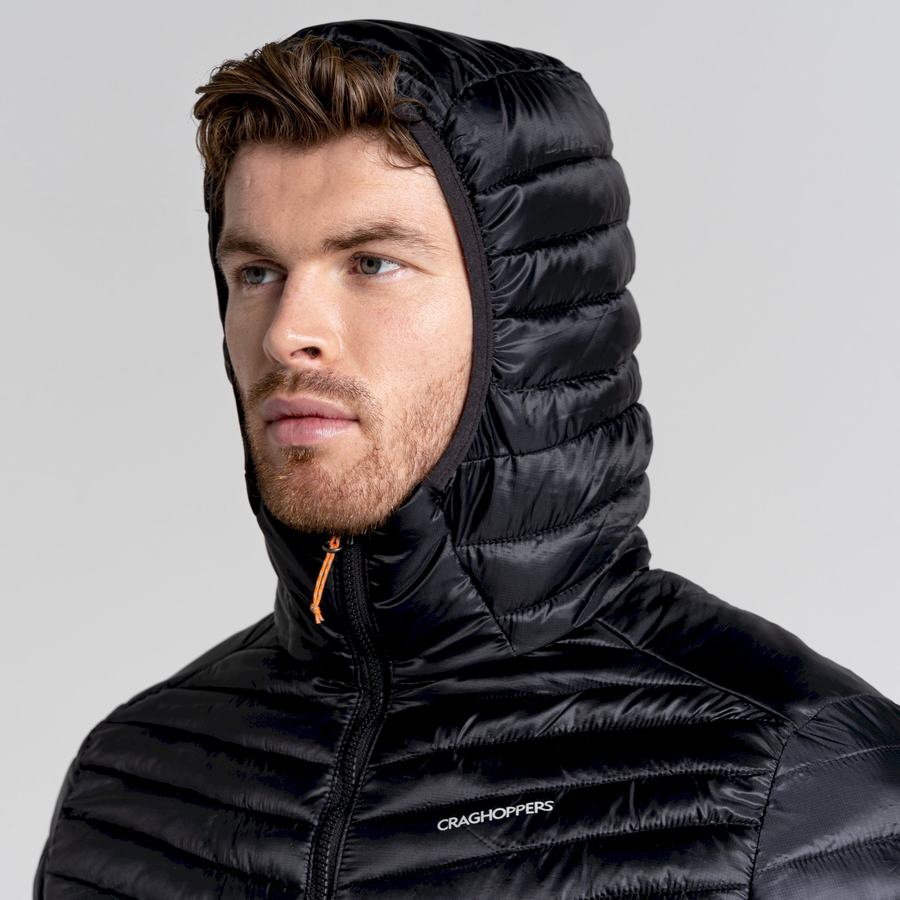 Black Craghoppers ExpoLite Insulated Hooded Men's Jackets | KKM5929FE