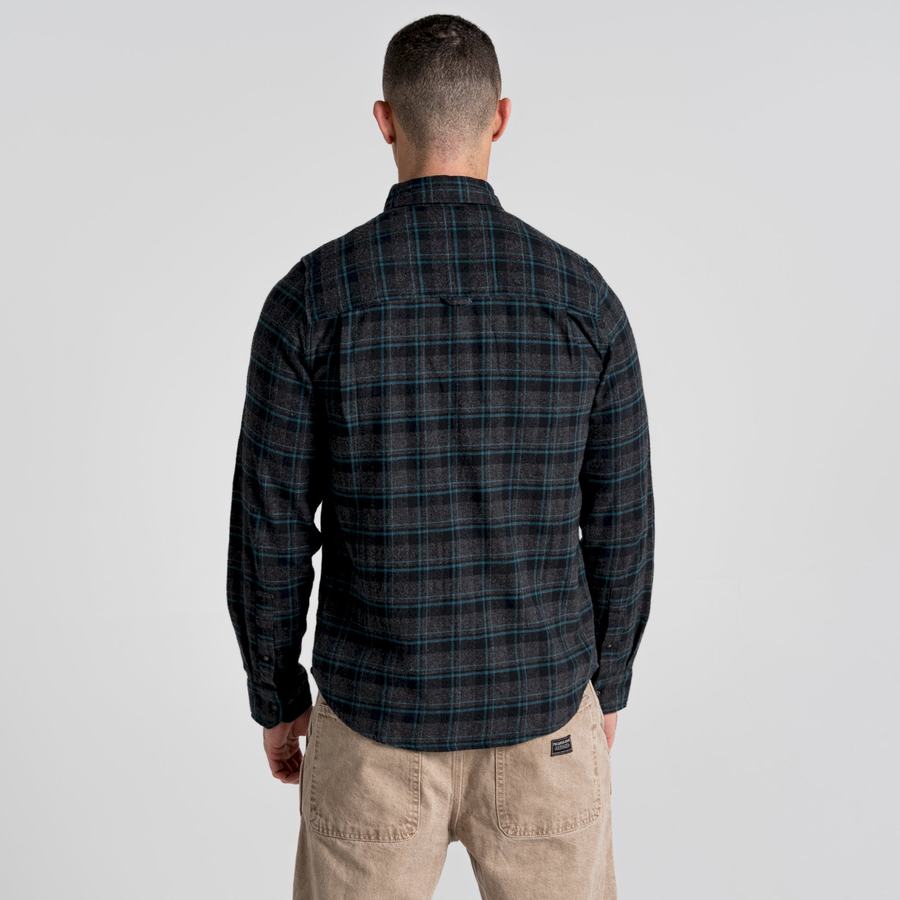 Black Craghoppers Kiwi IV Long Sleeved Check Men's Shirts | HOH253JS