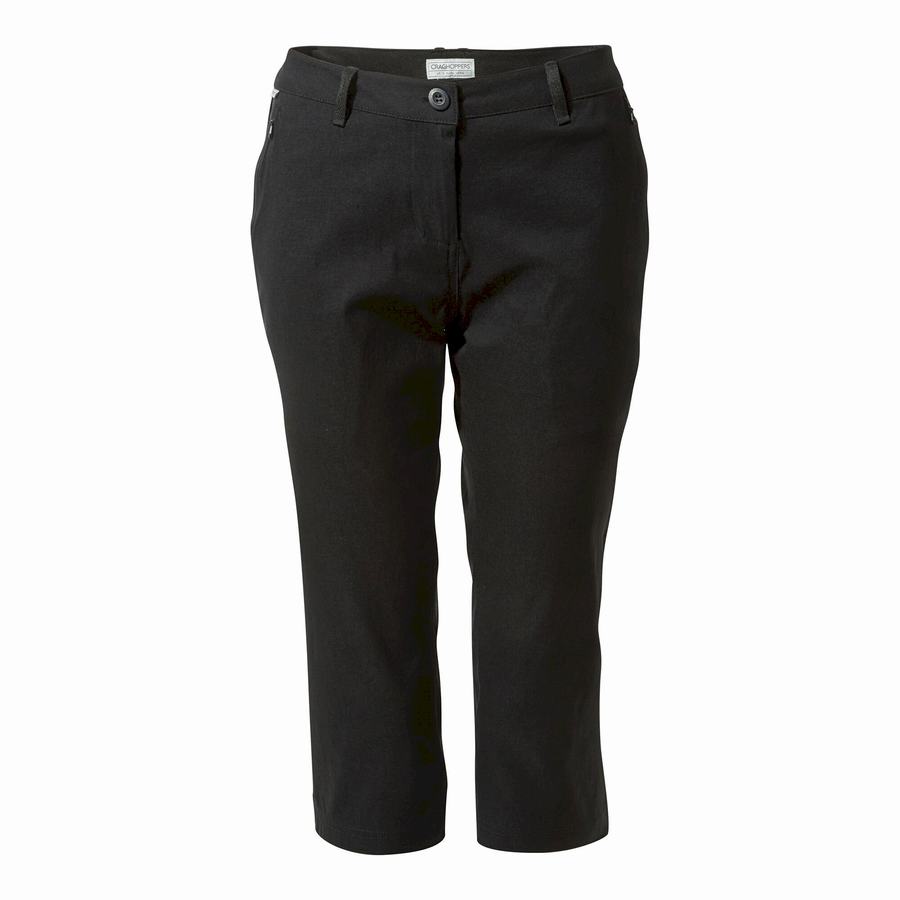 Black Craghoppers Kiwi Pro II Crop Women's Trousers | GSK9284FX