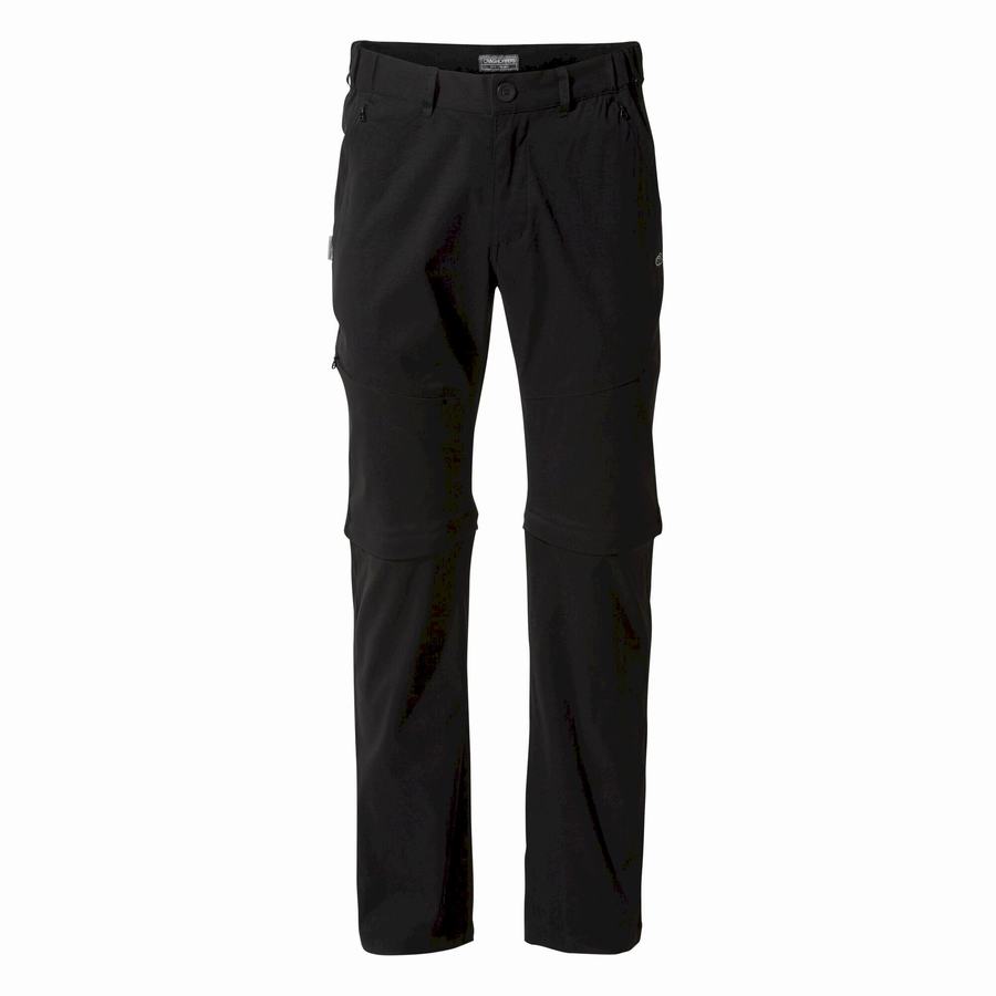 Black Craghoppers Kiwi Pro II Men's Trousers | YZT557NQ