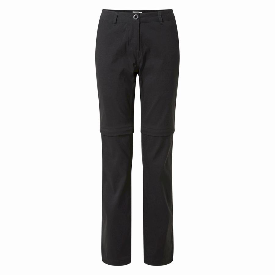 Black Craghoppers Kiwi Pro II Women's Trousers | IGO7041XU