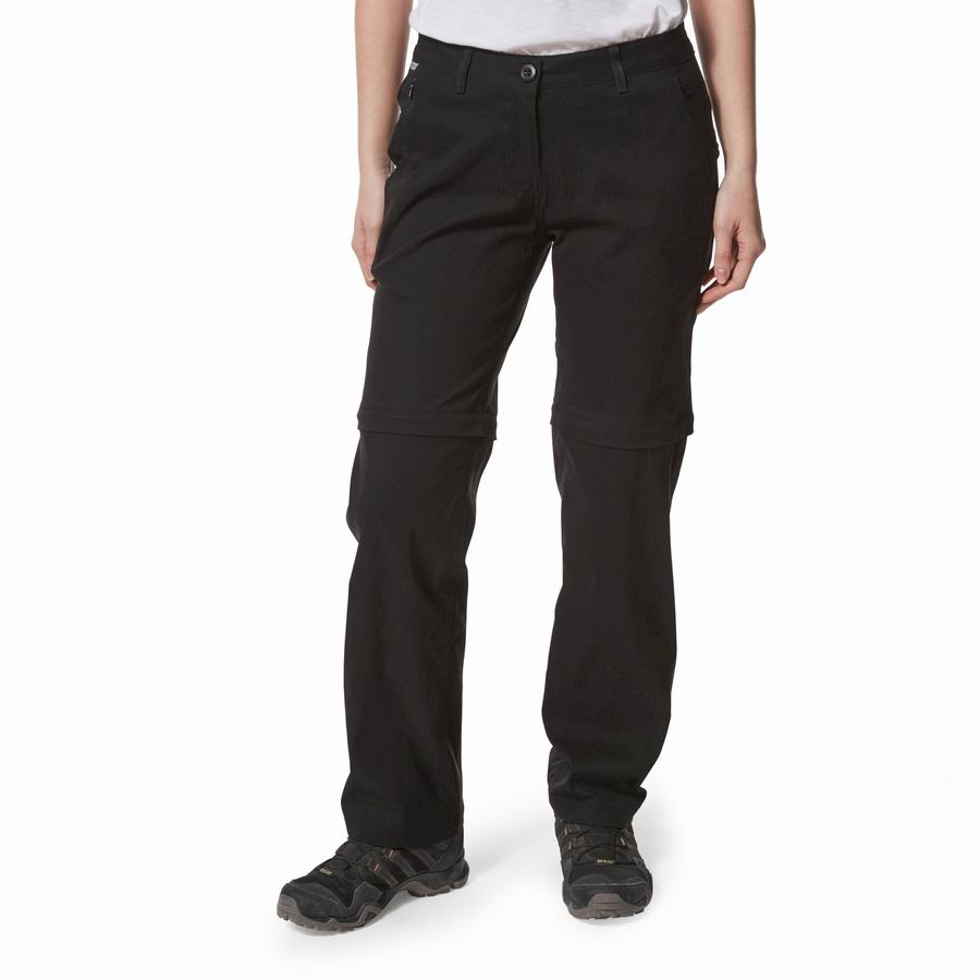 Black Craghoppers Kiwi Pro II Women\'s Trousers | IGO7041XU