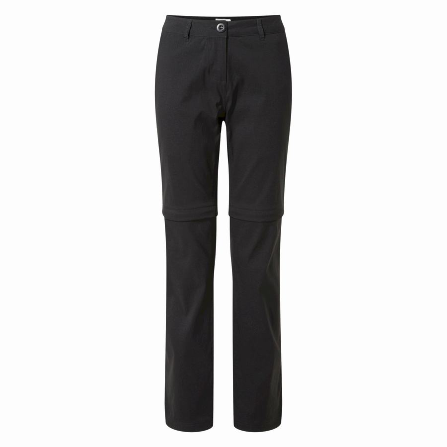 Black Craghoppers Kiwi Pro II Women's Trousers | QXA5782PC