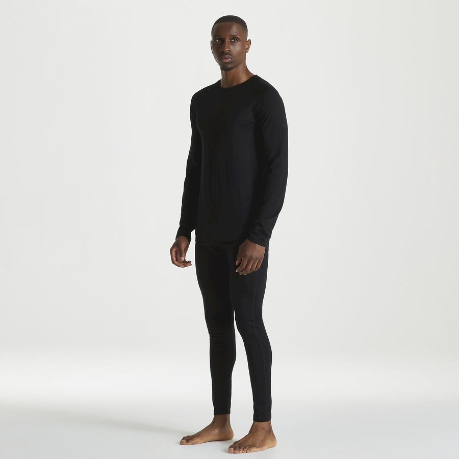 Black Craghoppers Merino Crew Neck Long Sleeved Baselayer II Men's T-Shirts | YWM1284UM