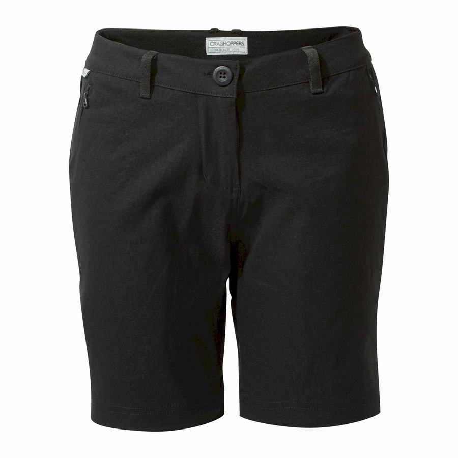 Black Craghoppers Stretch Kiwi Pro III Women's Shorts | YPA1474IQ