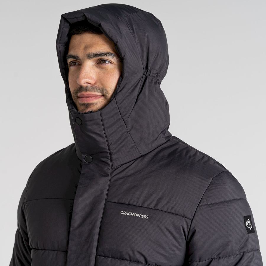 Black Craghoppers Sutherland Insulated Hooded Men's Jackets | SCR9628XH