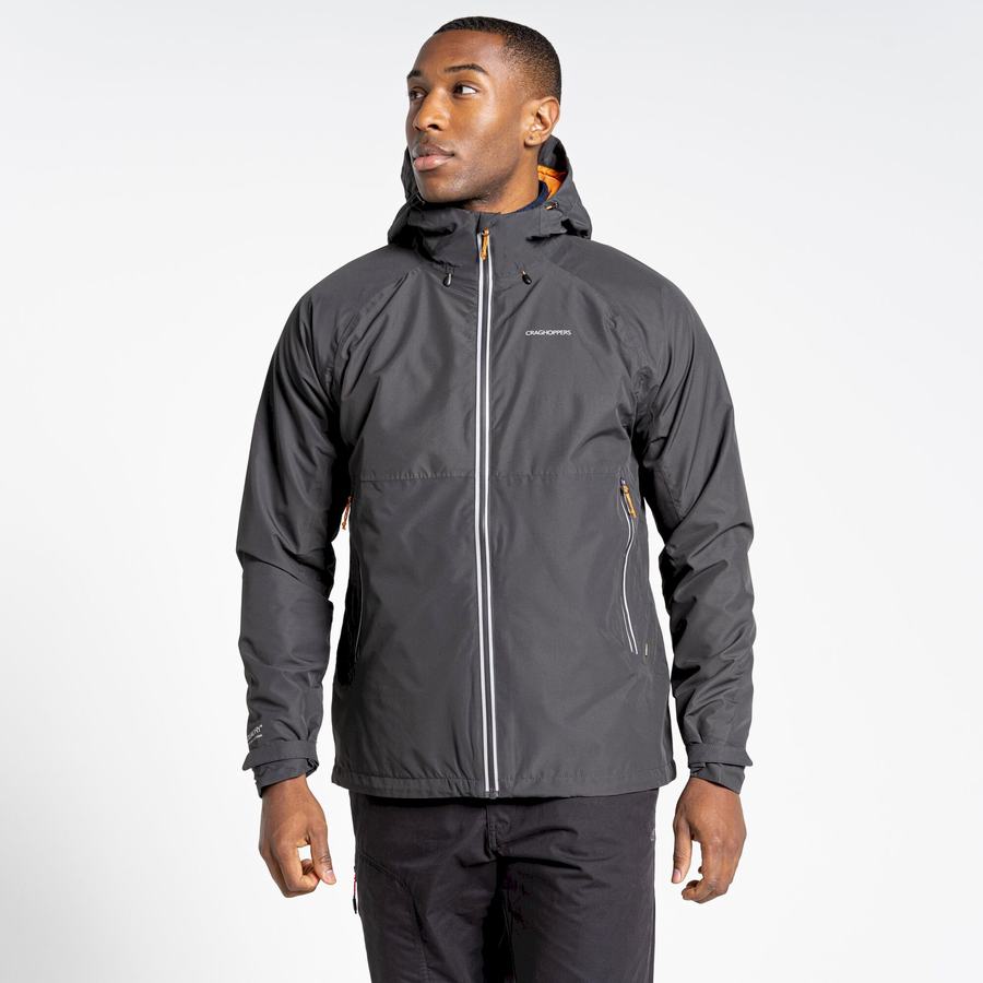 Black Craghoppers Waterproof Atlas Men's Jackets | JJJ8598ZV