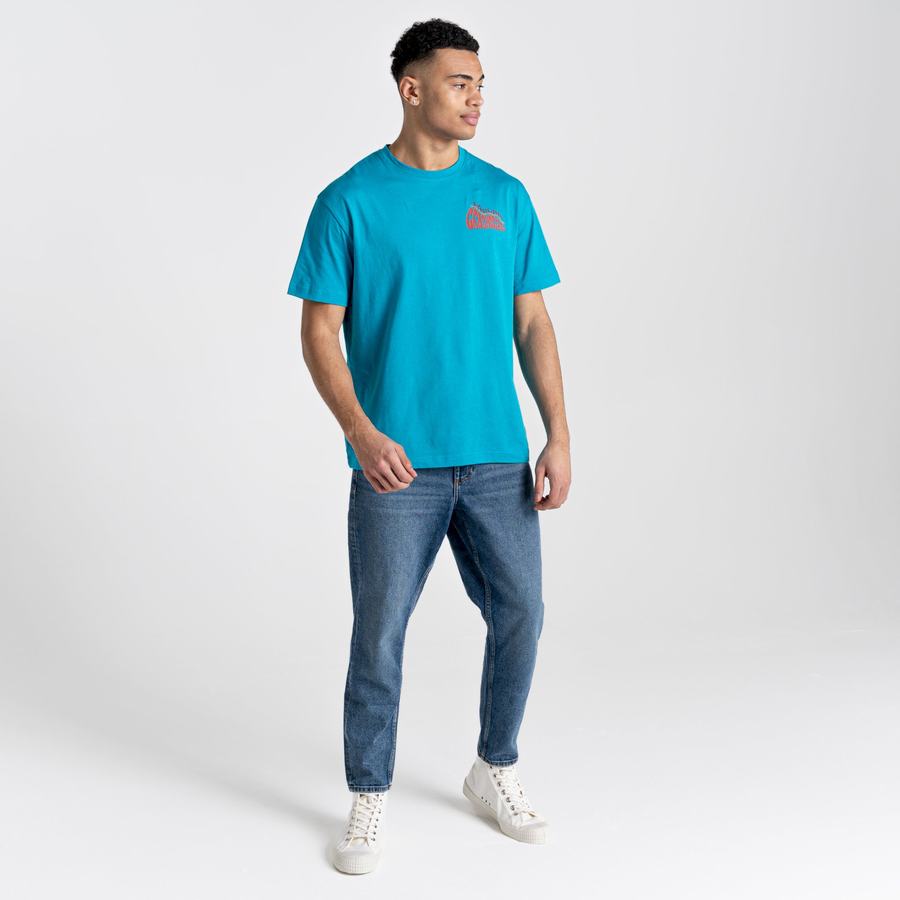 Blue Craghoppers Crosby Short Sleeved Men's T-Shirts | XLS7599OM