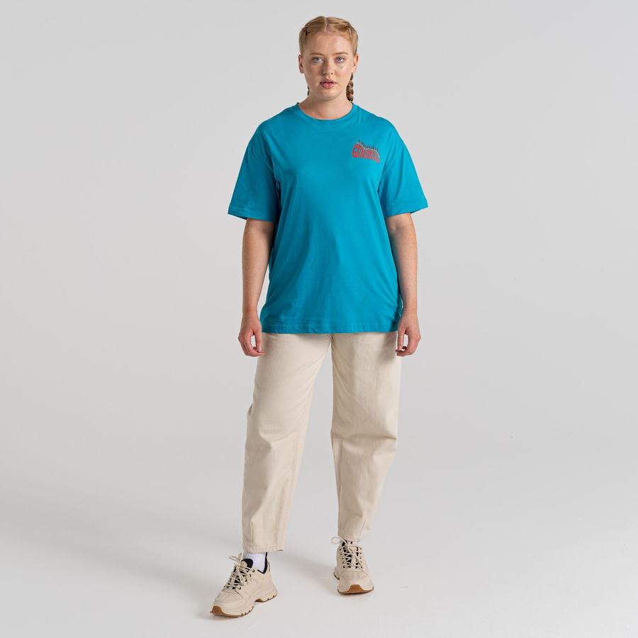 Blue Craghoppers Crosby Short Sleeved Women's T-Shirts | ODJ6516JE