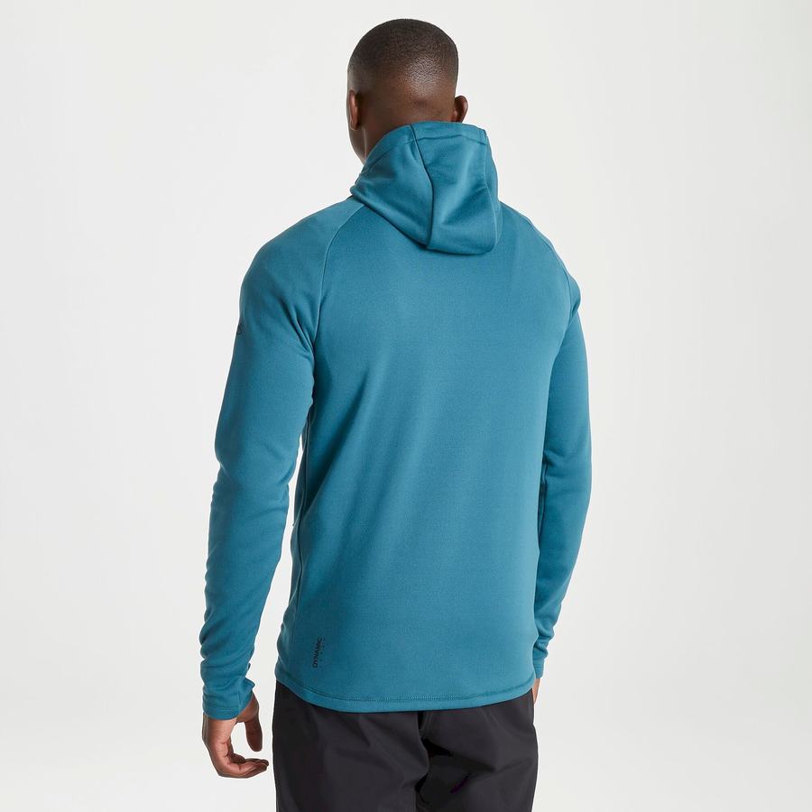 Blue Craghoppers Dynamic Hooded Half Zip Winter Men's Sweaters | FYQ4785PB