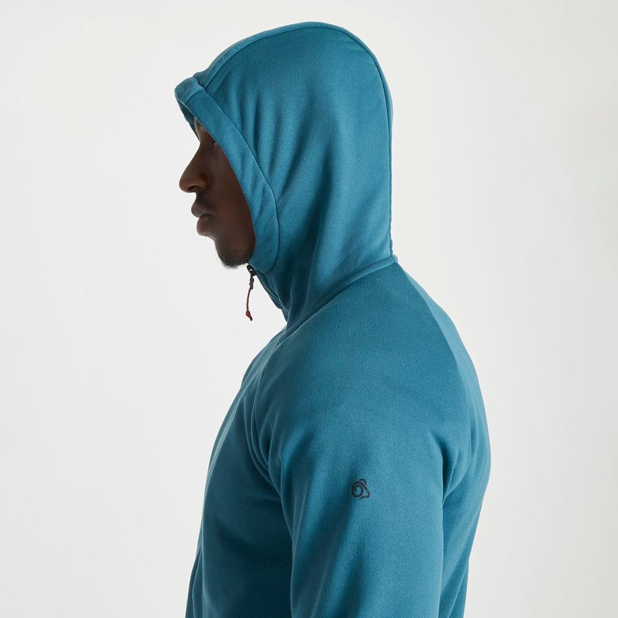 Blue Craghoppers Dynamic Hooded Half Zip Winter Men's Sweaters | FYQ4785PB