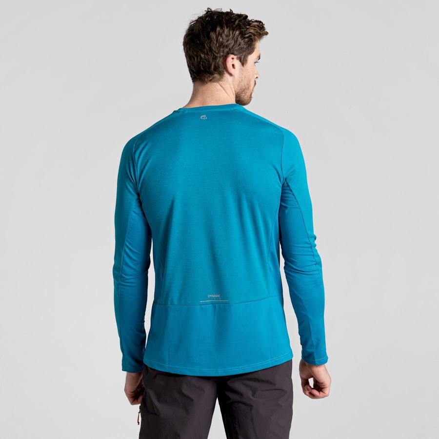 Blue Craghoppers Dynamic Pro Long Sleeved Men's T-Shirts | XEV3042SC