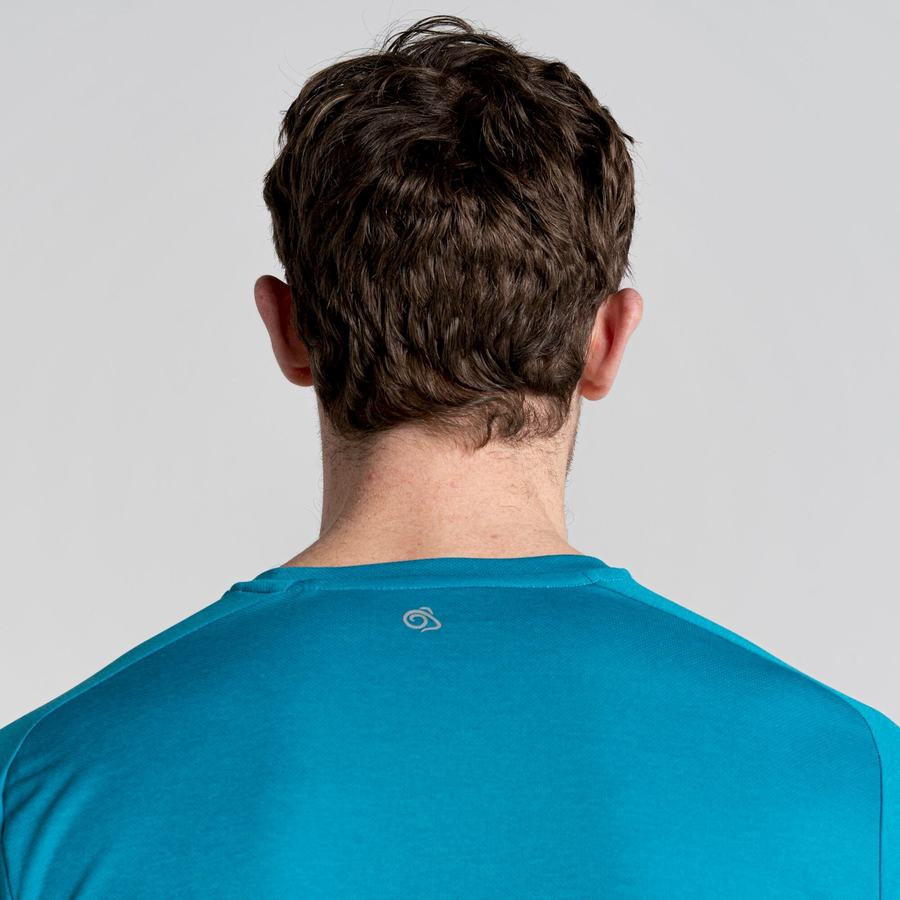 Blue Craghoppers Dynamic Pro Long Sleeved Men's T-Shirts | XEV3042SC