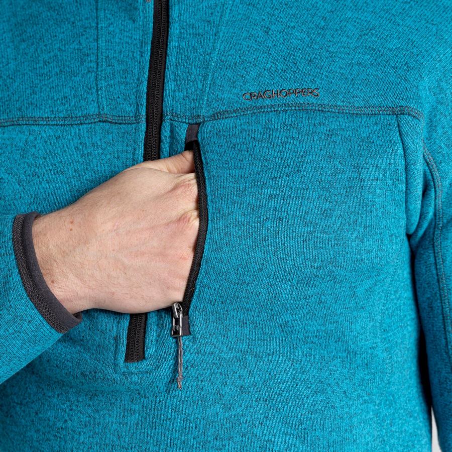 Blue Craghoppers Torney Half Zip Men's Sweaters | CVZ8490QW